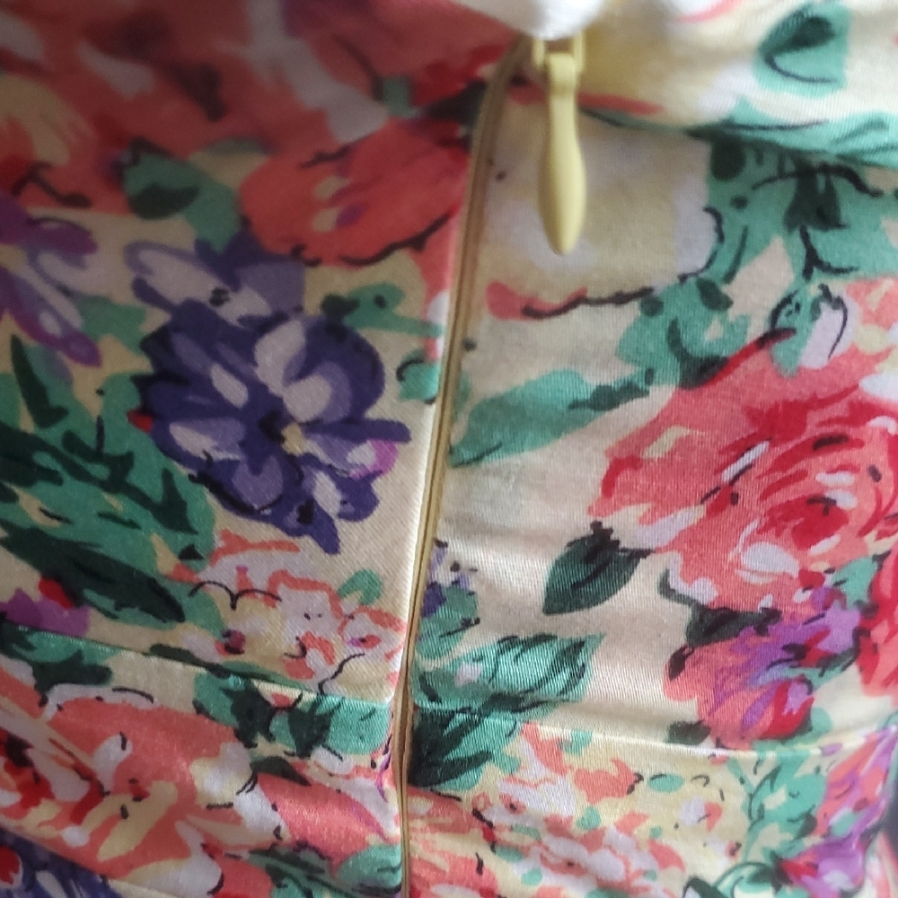 Sans Souci Pink and Green Pleated Strapless Sundress Sz M - Picture 9 of 17